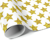 Elegante goldene Sterne Geschenkpapier (Rolleneckpunkt)