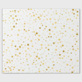 elegante goldene Sterne mit weißem Muster Geschenkpapier (Flach)