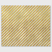 Elegante goldene Streifen Weihnachtsfeiertage Geschenkpapier (Flach)