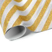 Elegante goldene Streifen Weihnachtsfeiertage Geschenkpapier (Rolleneckpunkt)