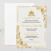 Elegante goldene Sukhmani Sahib Path Einladung (Vorne/Hinten)