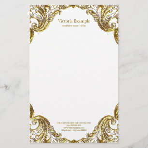 Elegante goldene Swirl-Optik Briefpapier