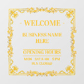 Elegante goldene Swirl-Rahmen Transparente Öffnung Fensteraufkleber (Blatt)