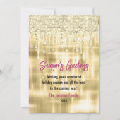 Elegante goldene Tropfen Glitzer Weihnachten Neues (Vorderseite)