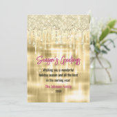 Elegante goldene Tropfen Glitzer Weihnachten Neues (Stehend Vorderseite)