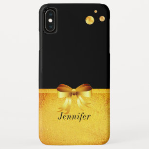 Elegante goldene Tupfen, goldenes Band auf Schwarz Case-Mate iPhone Hülle