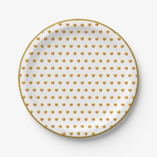 Elegante goldene Tupfen Pappteller