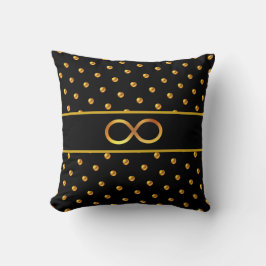 Elegante goldene Tupfen & Unendlichkeitssymbol Kissen