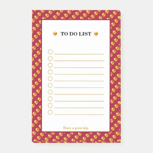 Elegante goldene und burgunderrote To-Do-Liste Post-it Klebezettel