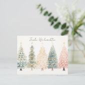 Elegante goldene und grüne Weihnachtsbäume Postkarte (Stehend Vorderseite)