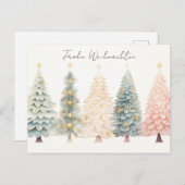 Elegante goldene und grüne Weihnachtsbäume Postkarte (Vorne/Hinten)