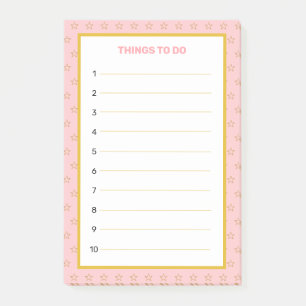 Elegante goldene und rosa editierbare Dinge zu tun Post-it Klebezettel