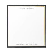 Elegante, goldene und schwarze Grenze Notizblock (Vorderseite)