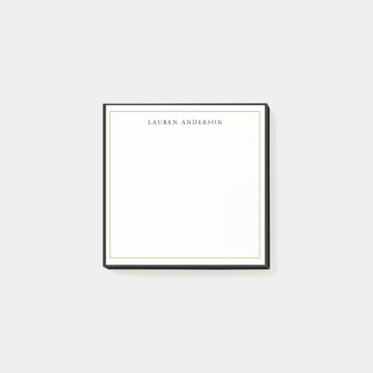 Elegante, goldene und schwarze Grenze Post-it Klebezettel (Vorderseite)