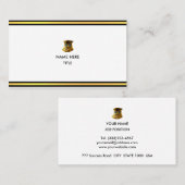 Elegante, goldene und schwarze Streifen auf Weiß Visitenkarte (Vorne/Hinten)