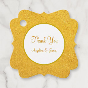 Elegante goldene und weiße Dankeschön-Hochzeit Geschenkanhänger