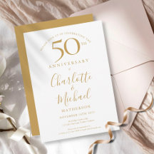 Elegante goldene Unterschrift 50. Hochzeitstag