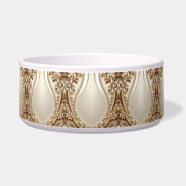 Elegante goldene verzierte Blumen Haustier Schüsse Napf