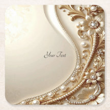 Elegante goldene verzierte Blumen-Papier-Unterlage