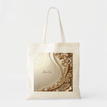 Elegante goldene verzierte Blumen-Tasche