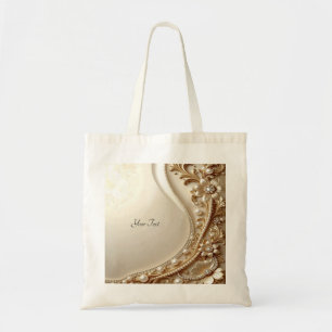 Elegante goldene verzierte Blumen-Tasche Tragetasche