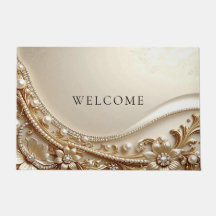 Elegante goldene verzierte Blumenmatte