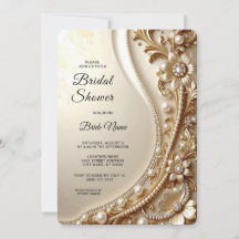 Elegante goldene verzierte florale Brautparty