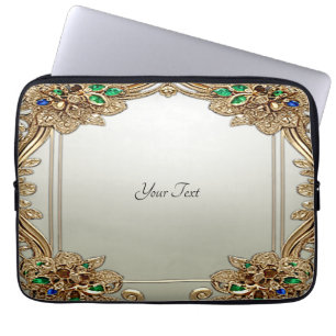 Elegante goldene verzierte Laptoptasche Laptopschutzhülle