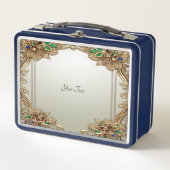 Elegante goldene verzierte Lunchbox (Vorderseite)