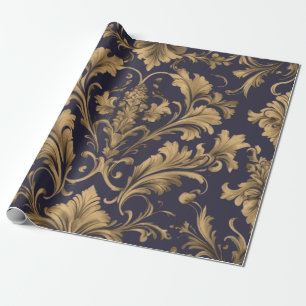Elegante Goldene Vintage-Damaskusse Geschenkpapier