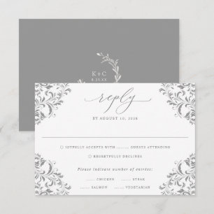 Elegante goldene Vintage-Klassiker-Hochzeits-RSVP- RSVP Karte