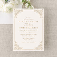 Elegante goldene Vintage-Rahmen Hochzeit