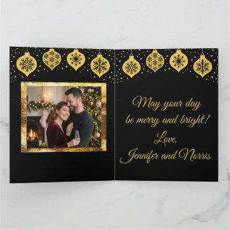 Elegante goldene Weihnachts-Kartenfaltkarte Karte