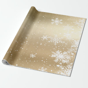 Elegante Goldene Weihnachts-Schneeflocke Geschenkpapier