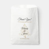 Elegante Goldene Weihnachtsbaum Winterhochzeit Geschenktütchen (Vorderseite)