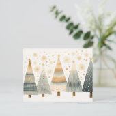 Elegante goldene Weihnachtsbäume Postkarte (Stehend Vorderseite)
