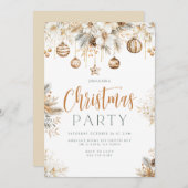 Elegante Goldene Weihnachtsfeier Einladung (Vorne/Hinten)