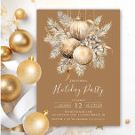 Elegante Goldene Weihnachtsfeier Einladung<br><div class="desc">Diese elegante Weihnachtsfeier-Einladung enthält eine Gruppe goldener Weihnachtsschmuck-Sets auf kraftfarbenem Hintergrund. Die Einladung ist ideal,  um Ihre Freunde und Familie zu einer festlichen Ansammlung einzuladen. Das Gesamtdesign ist festlich und raffiniert,  und die Einladung wird Ihre Gäste begeistern.</div>