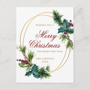 Elegante Goldene Weihnachtsfeier Postkarte