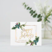 Elegante Goldene Weihnachtsfeier Postkarte (Stehend Vorderseite)