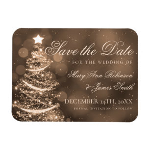 Elegante goldene Weihnachtsfeiern retten das Datum Magnet