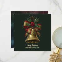 Elegante goldene Weihnachtsglocke mit festlichem S