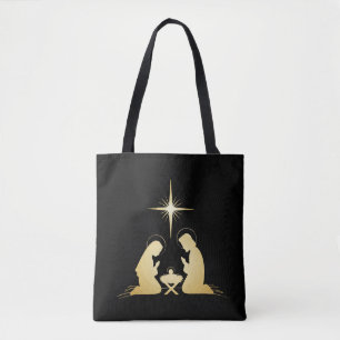 Elegante Goldene Weihnachtskrippe   Moderne christ Tasche