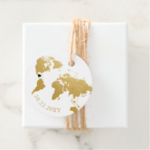 Elegante Goldene Weltkarte Geschenkanhänger