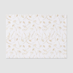 Elegante Goldene Wildblumen-Skizze Einfache Floral Seidenpapier