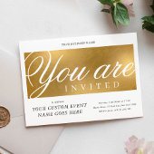 Elegante Goldene Wohltätigkeit Gala Abendessen Bus Einladung