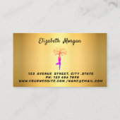 Elegante goldene Yoga-Visitenkarte für Ihr Geschäf Visitenkarte (Rückseite)