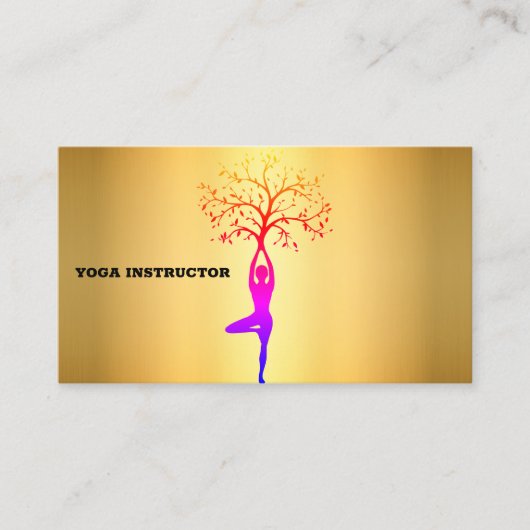 Elegante goldene Yoga-Visitenkarte für Ihr Geschäf Visitenkarte (Vorderseite)