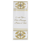 Elegante goldene Ziergrenze mit Diamantakzent Geschenktüte Für Weinflaschen (Vorderseite)