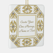 Elegante goldene Ziergrenze mit Diamantakzent Keramikornament (Rechts)